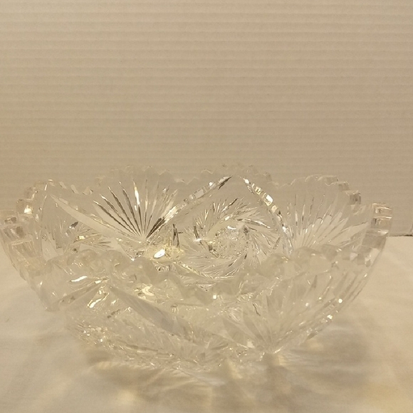 Antique AmericanBrilliant Cut GlassHob-Star Pattern EUC Glass
